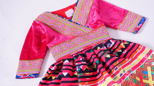 One Piece Hmong Girl Dress-Pink