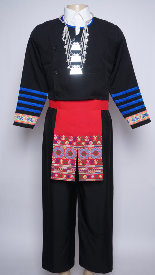 Men Hmong Txaij Set-Neon Pink Trim (44")