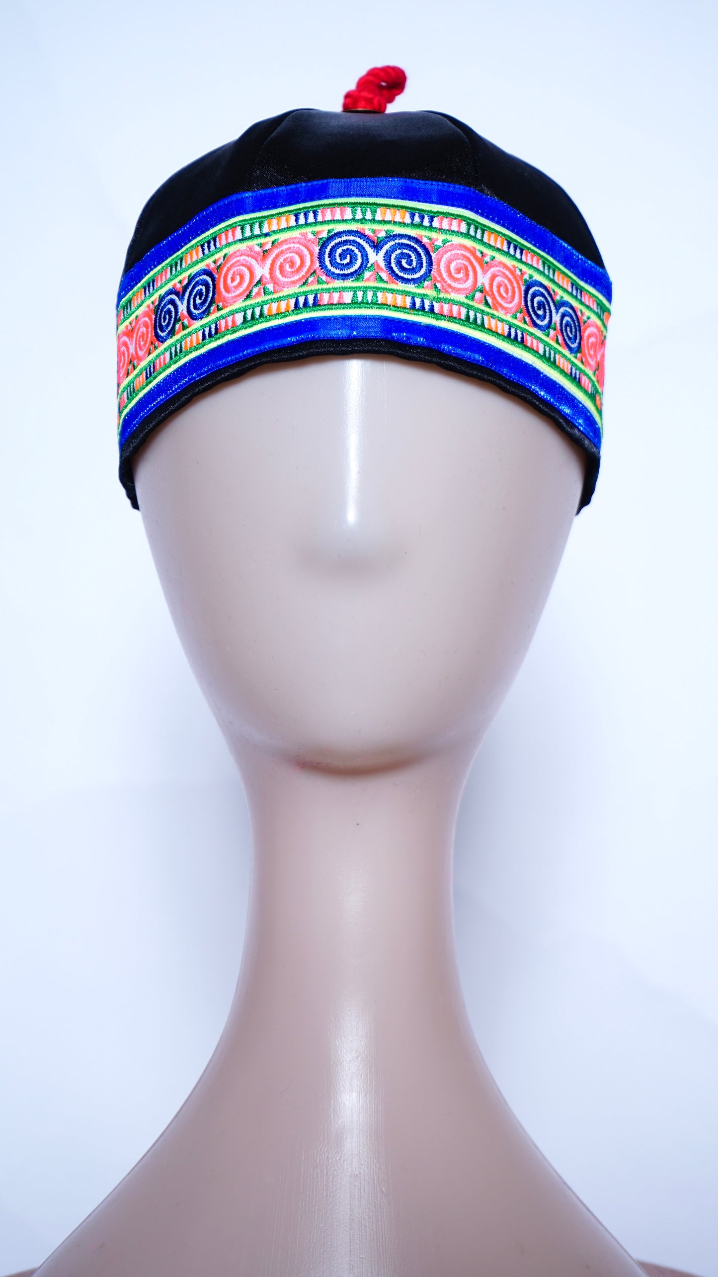 Hmong Hat Blue/Pink Qwj