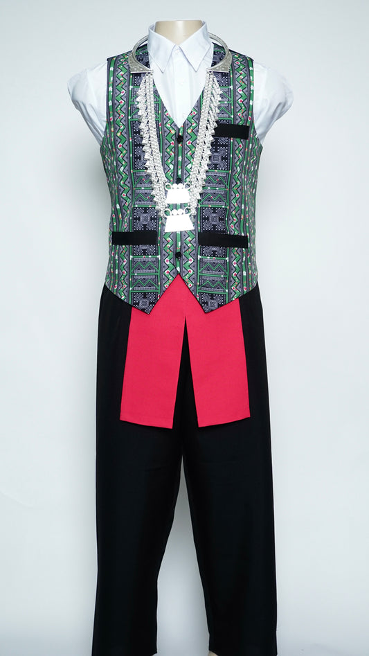 Printed Green Flower Vest (48”)