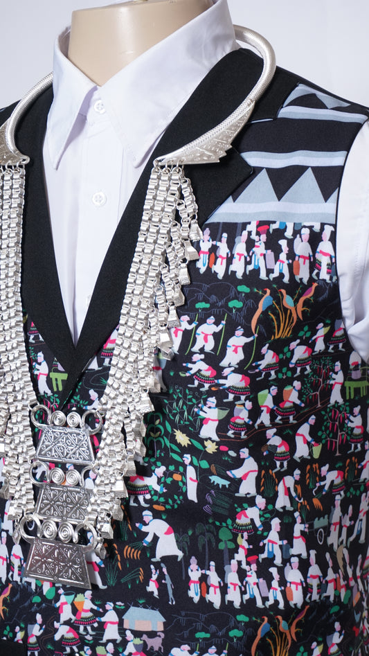 Printed Hmong Vest Hmong Story