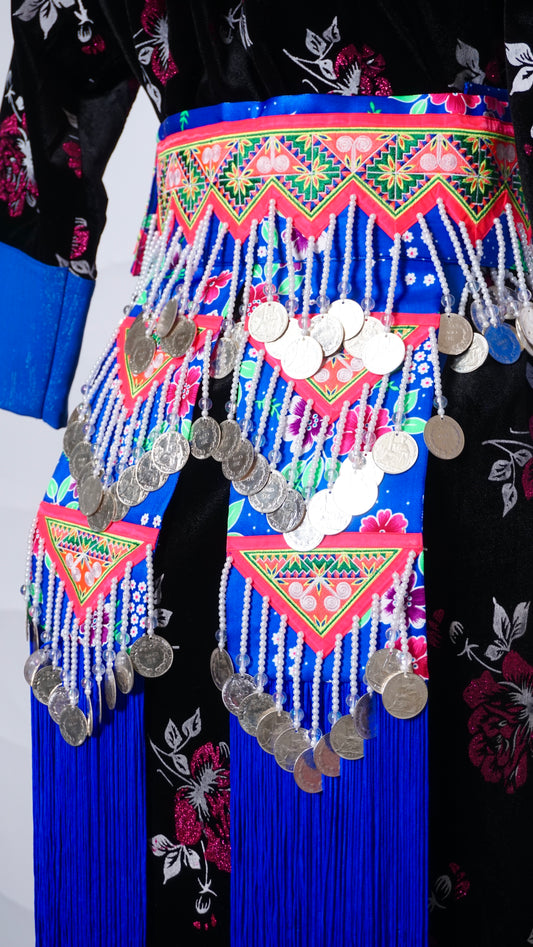 Blue Floral Hlab Siv Money- Qwj