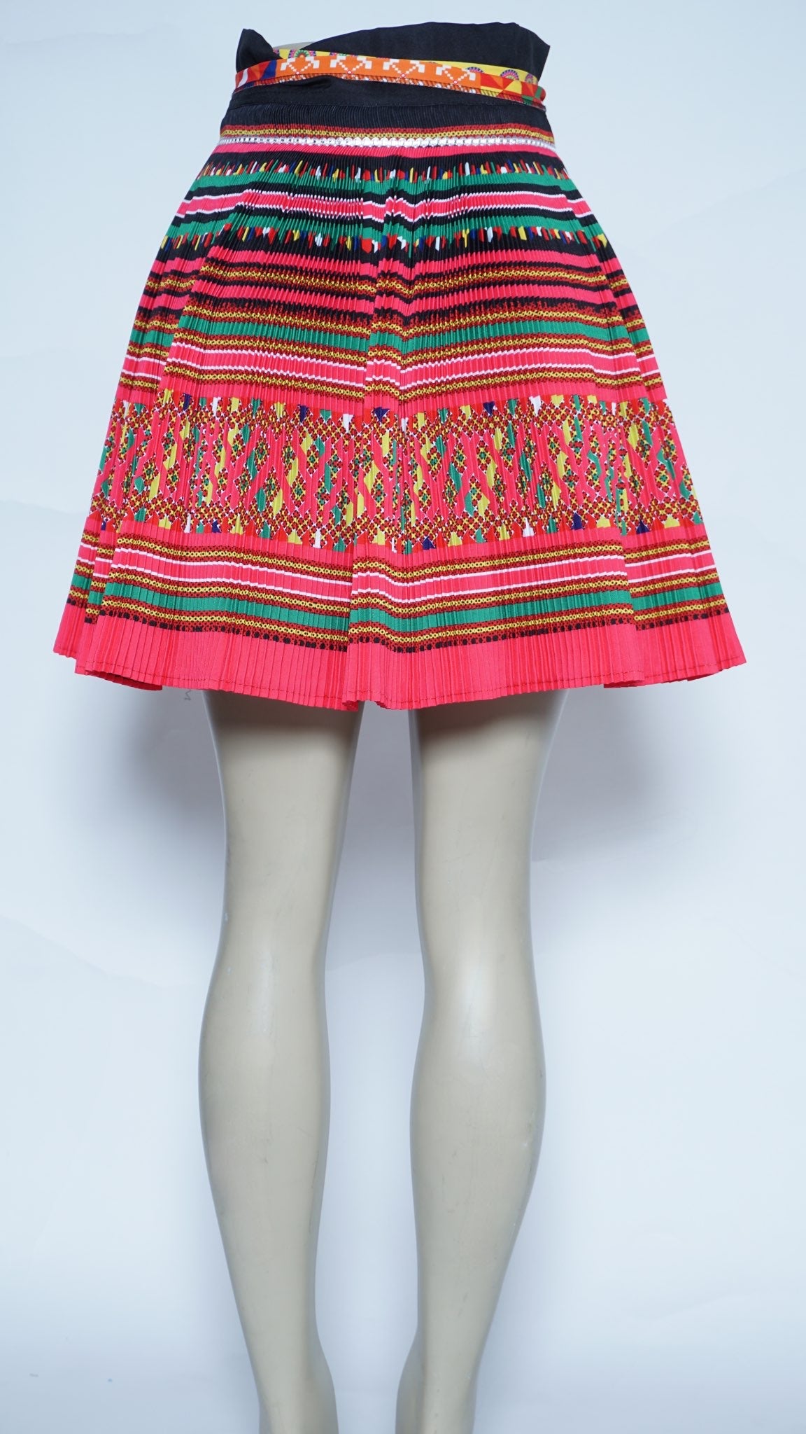 Printed X Plain Patterns Skirt