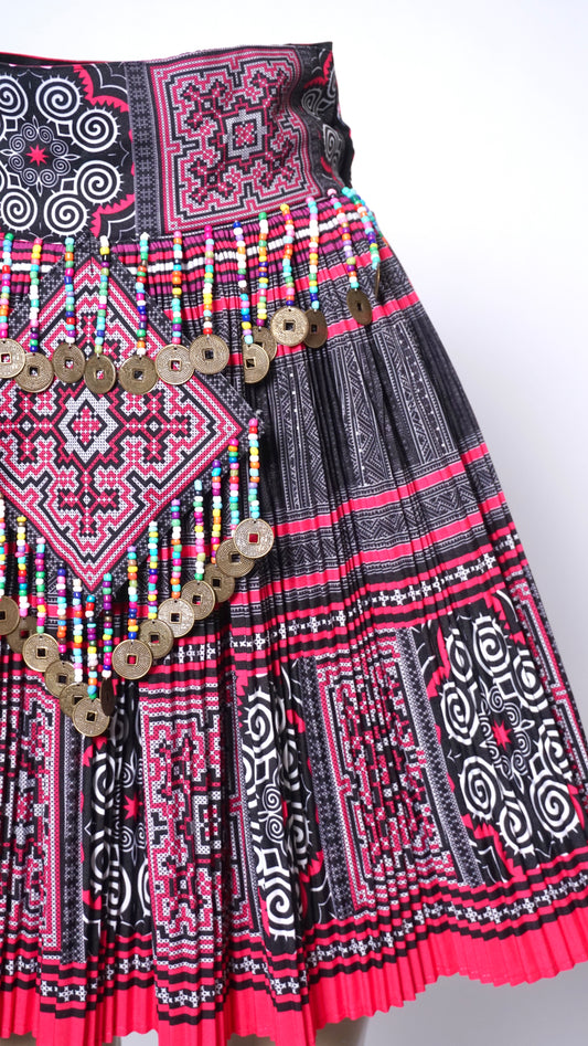 Printed Skirt Black/Pink