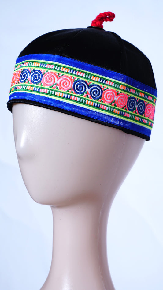 Hmong Hat Blue/Pink Qwj