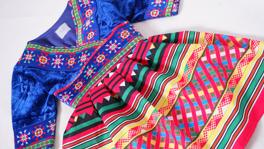 One Piece Hmong Girl Dress-Blue