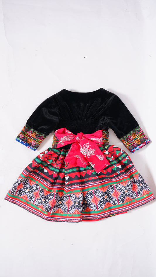 One Piece Hmong Girl Dress-Rainbow Qwj
