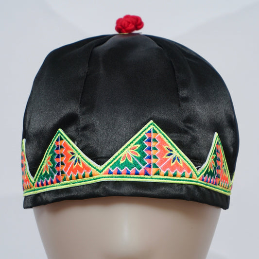 Hmong Hat-Pink/Green Triangle