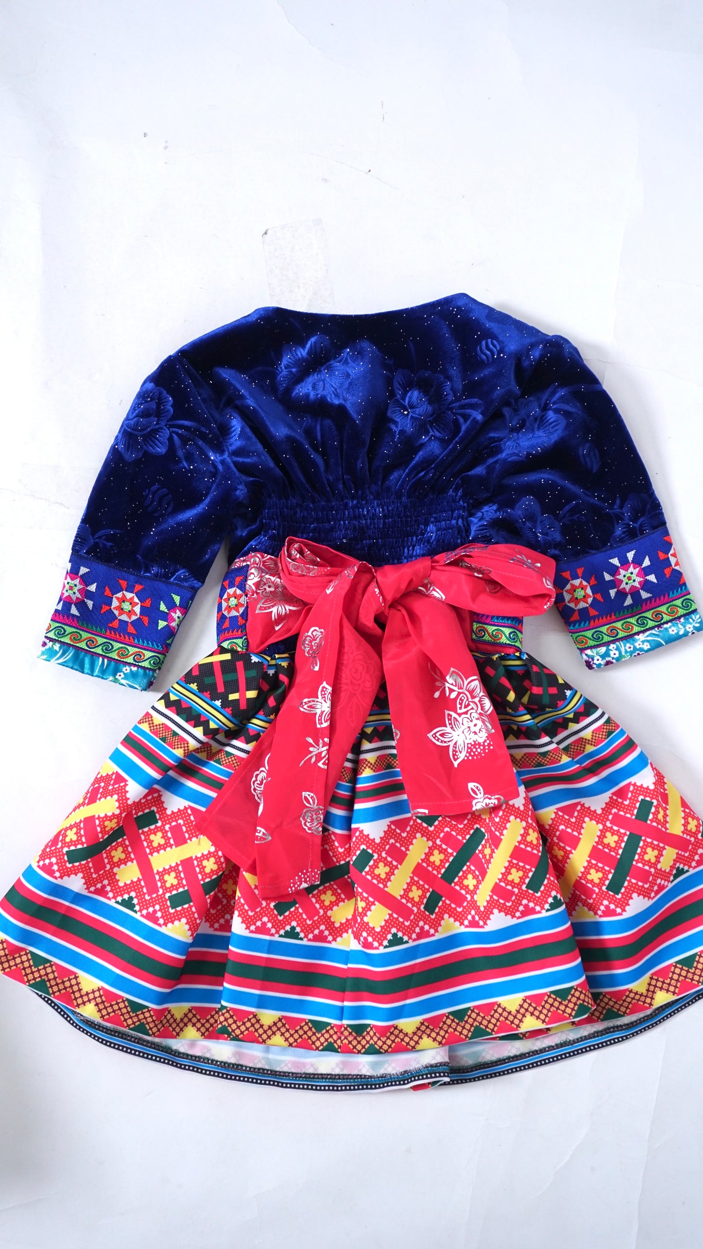 One Piece Hmong Girl Dress- Blue