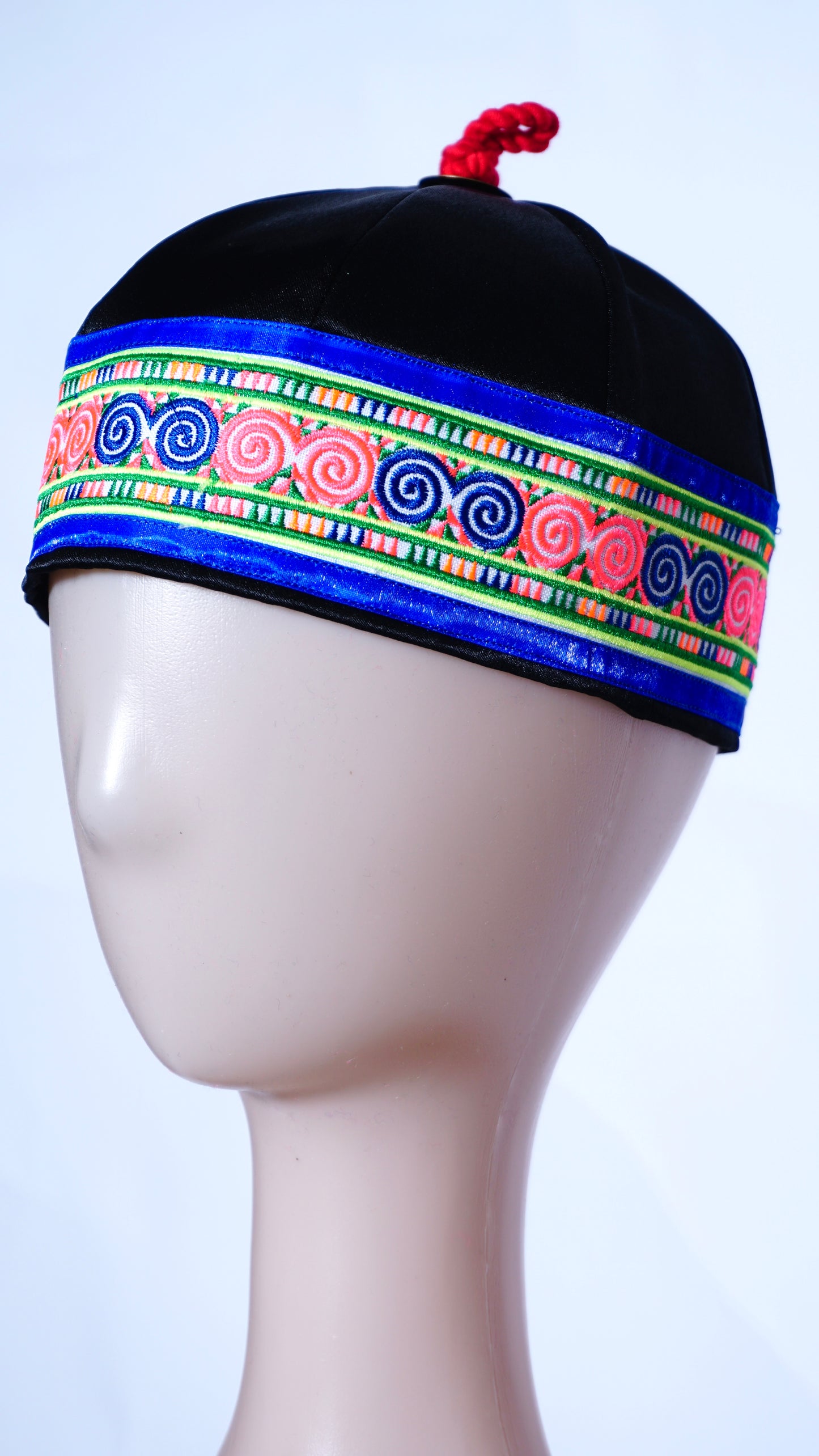 Hmong Hat Blue/Pink Qwj