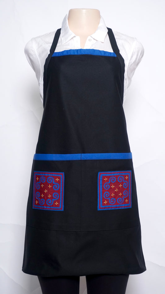 Maroon/Blue Apron