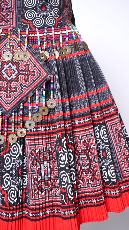Printed Skirt Red