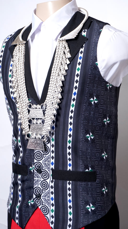 Printed Hmong Vest Qwj