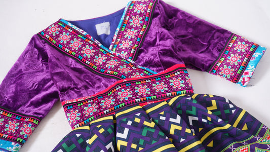 One Piece Hmong Girl Dress- Purple