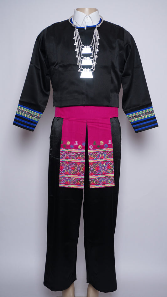 Men Hmong Txaij Set- Black Qwj (44")