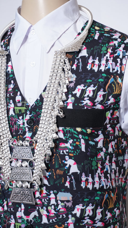 Printed Hmong Vest Hmong Story (46")