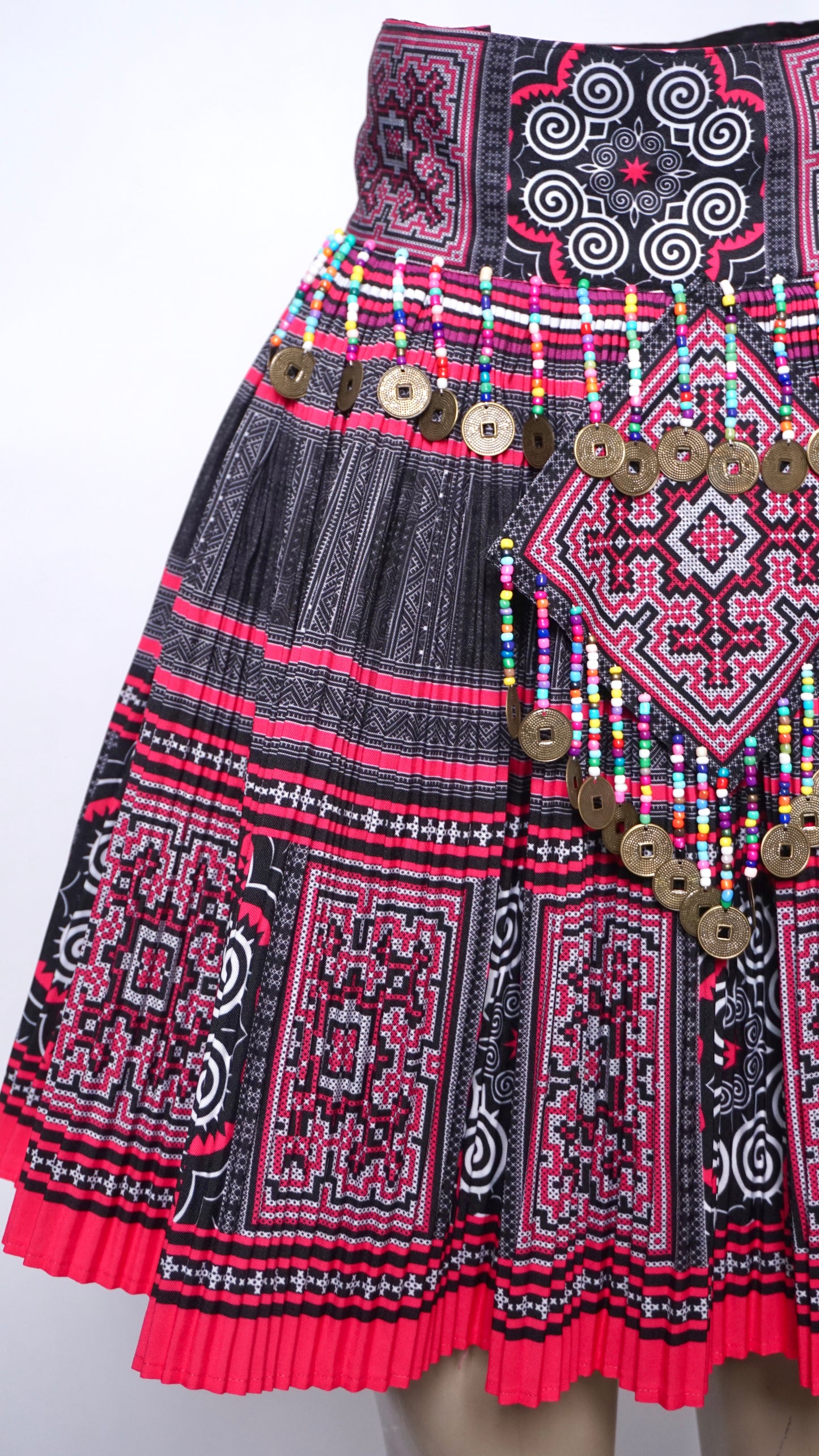 Printed Skirt Black/Pink