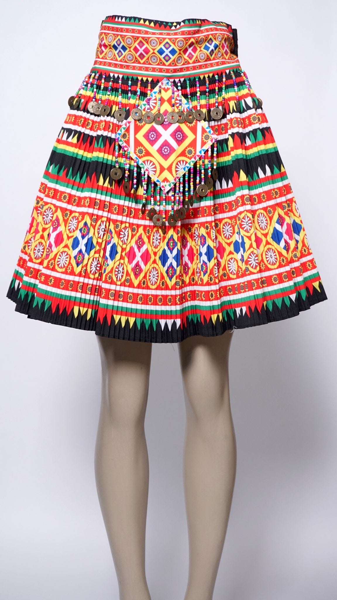Printed Skirt Yellow/Red