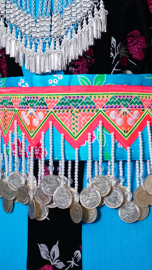 Light Blue Floral Hlab Siv Money- Qwj