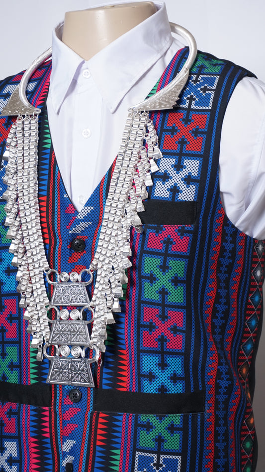 Printed Square Hmong Vest