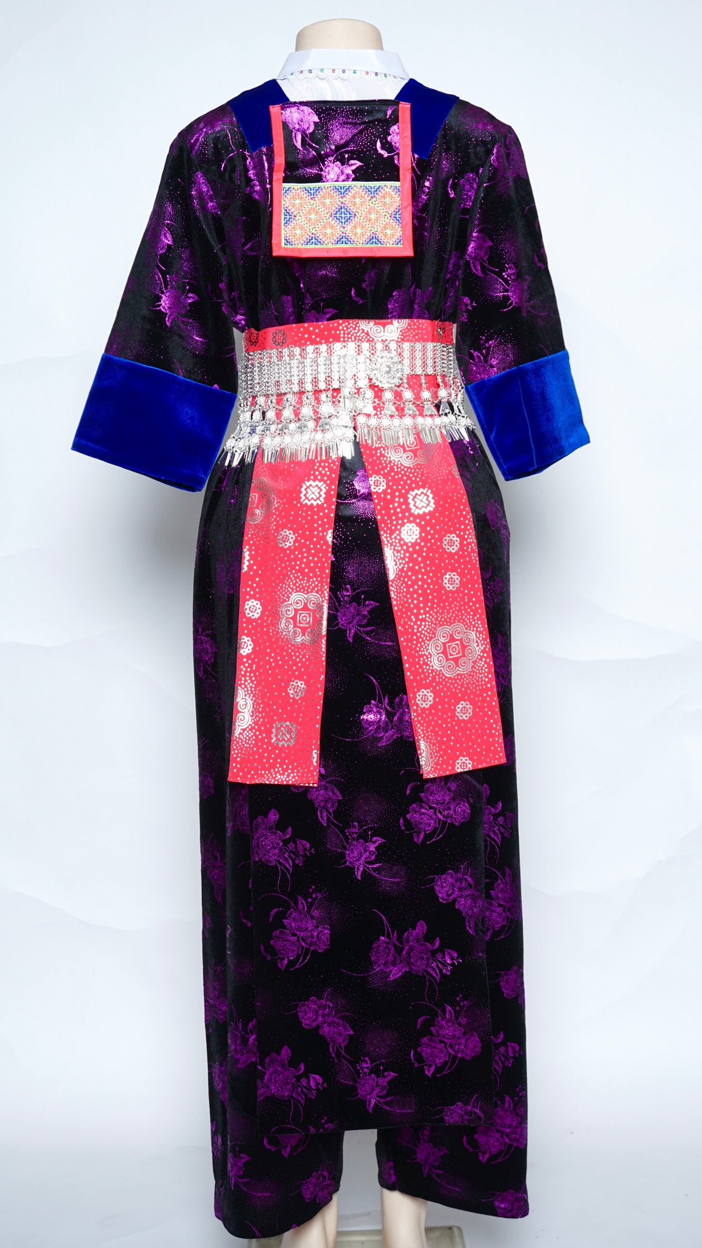 Hmong Xeev Purple Floral Velvet