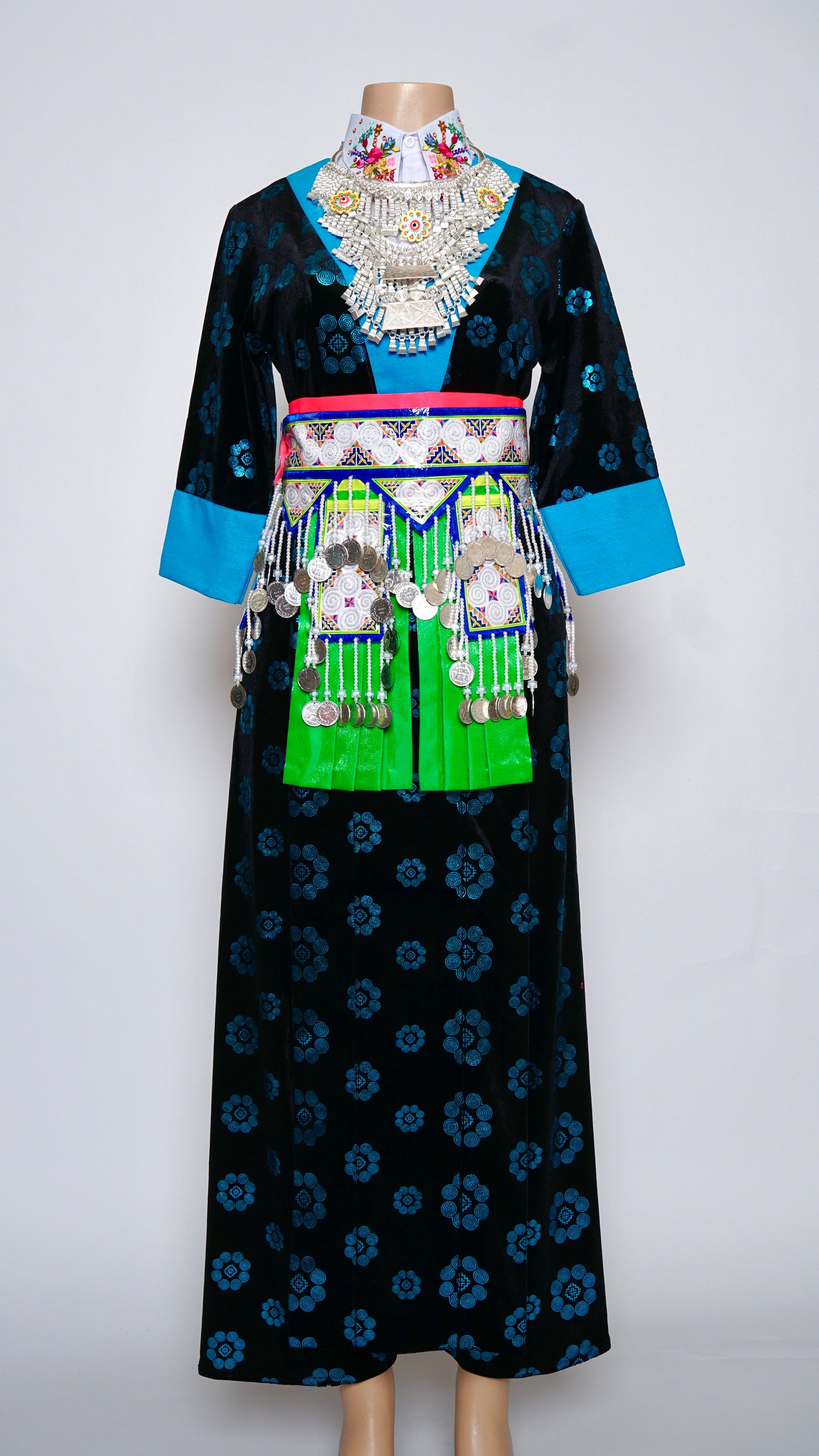 Hmong Xeev Light Blue Velvet