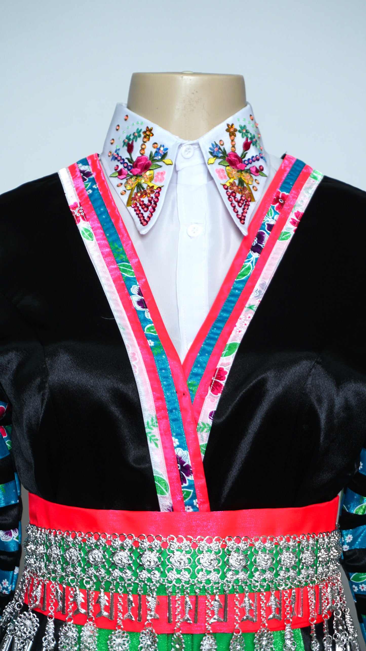 Hmong Txaij Light Blue Floral Outfit (38")
