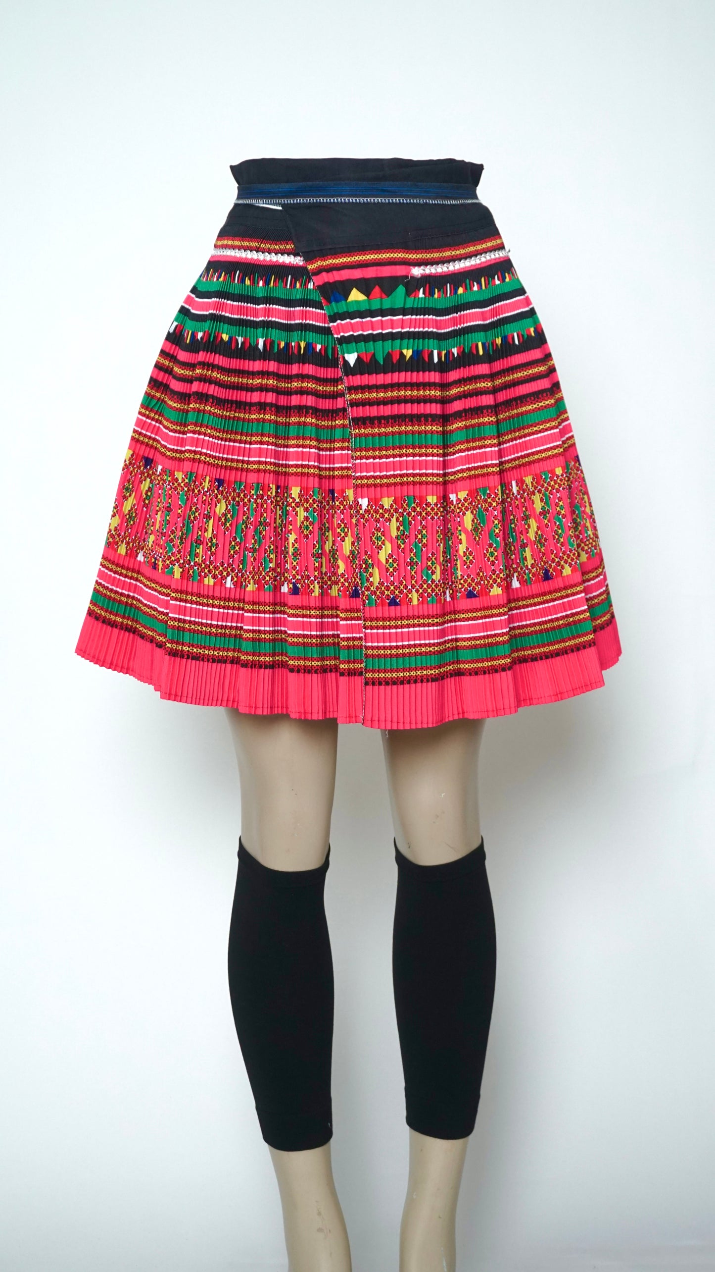 Printed X Plain Patterns Skirt