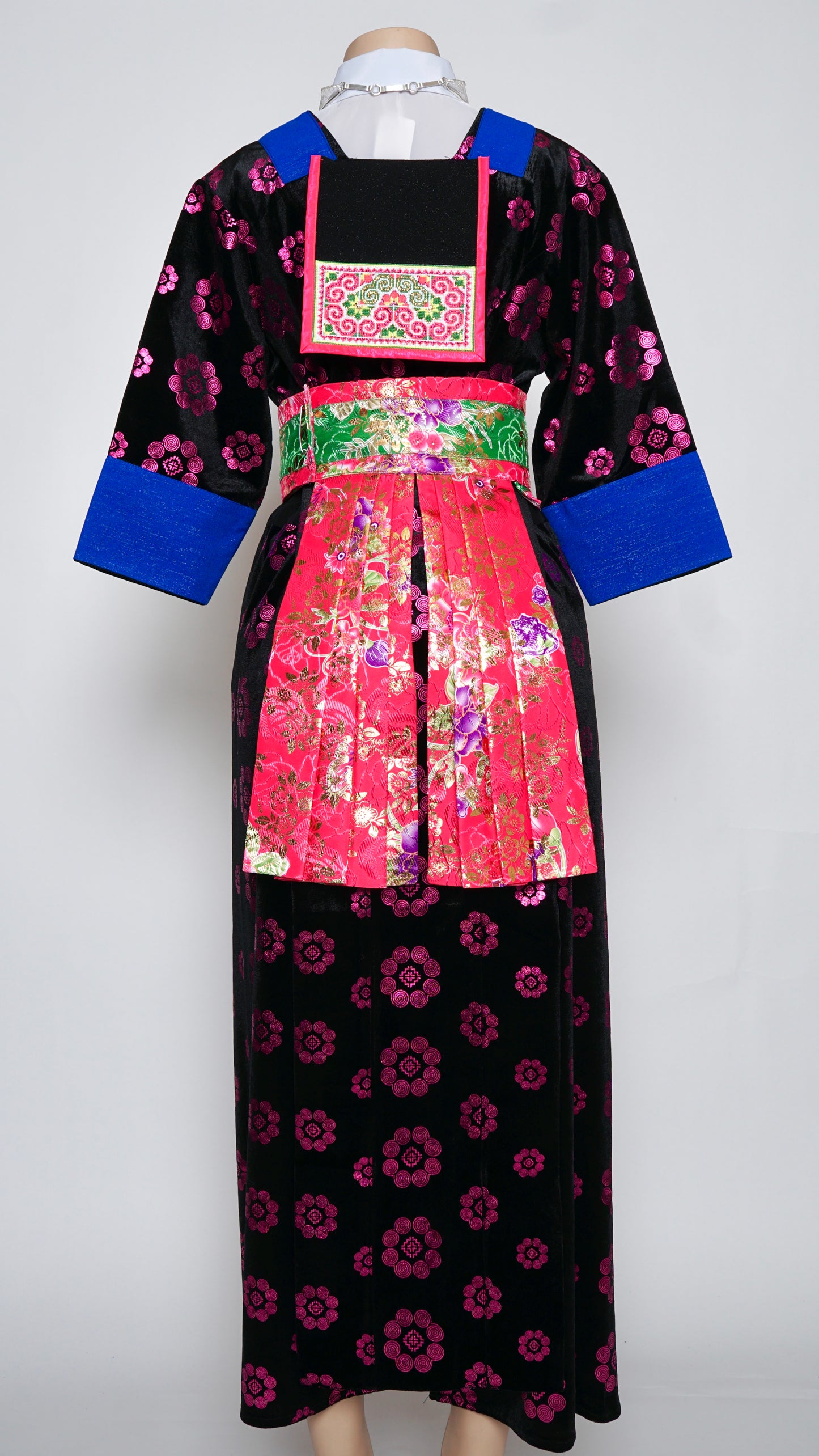 2 Piece Hlab Siv- Green Pink Chinese Floral