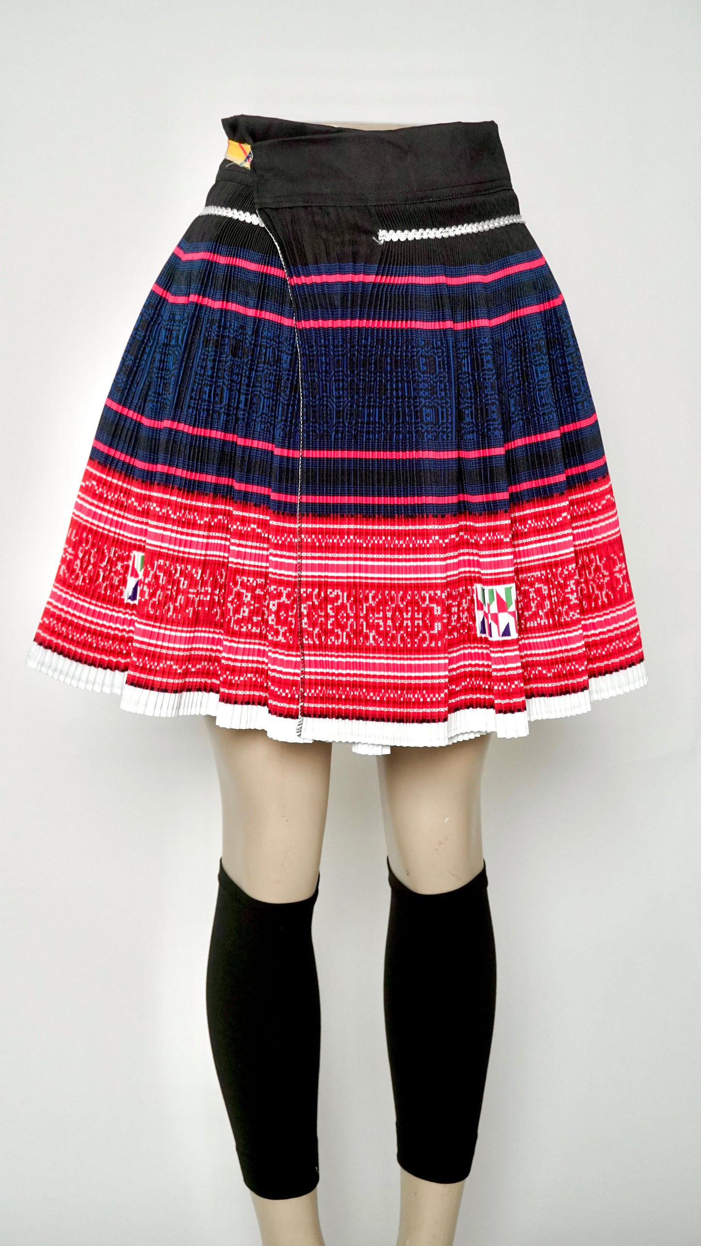 Printed Plain Fan Skirt
