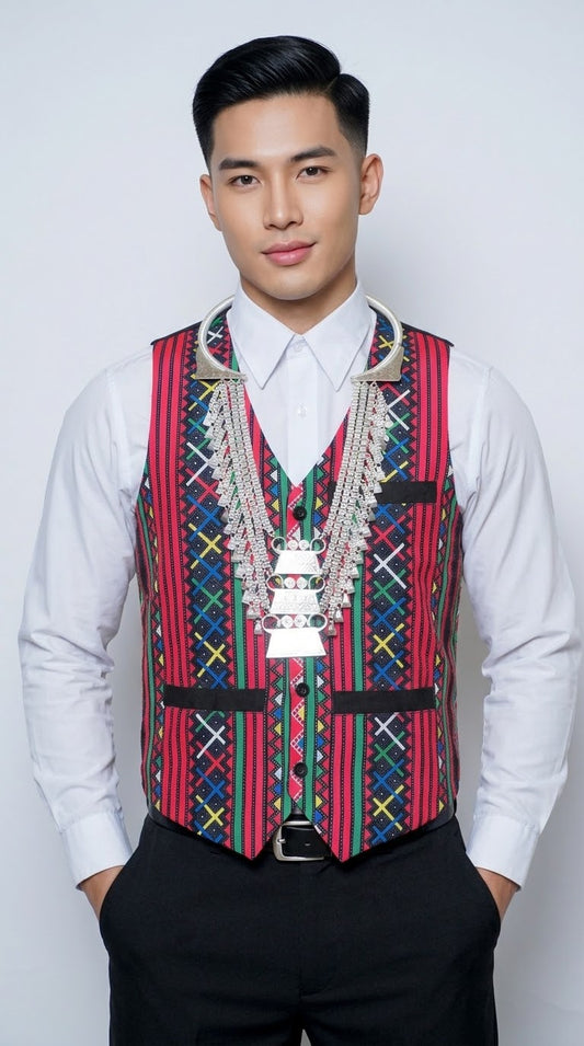 Printed X Pattern Vest