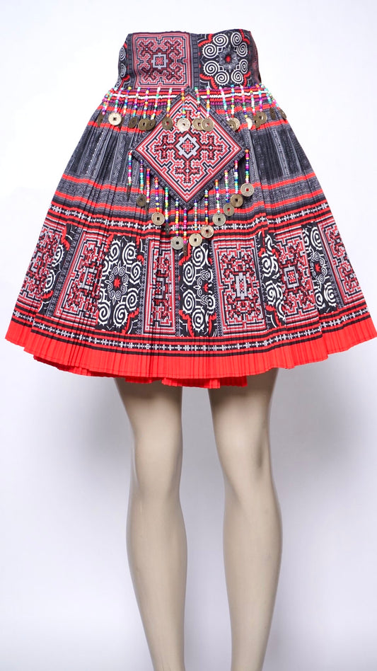 Printed Skirt Red