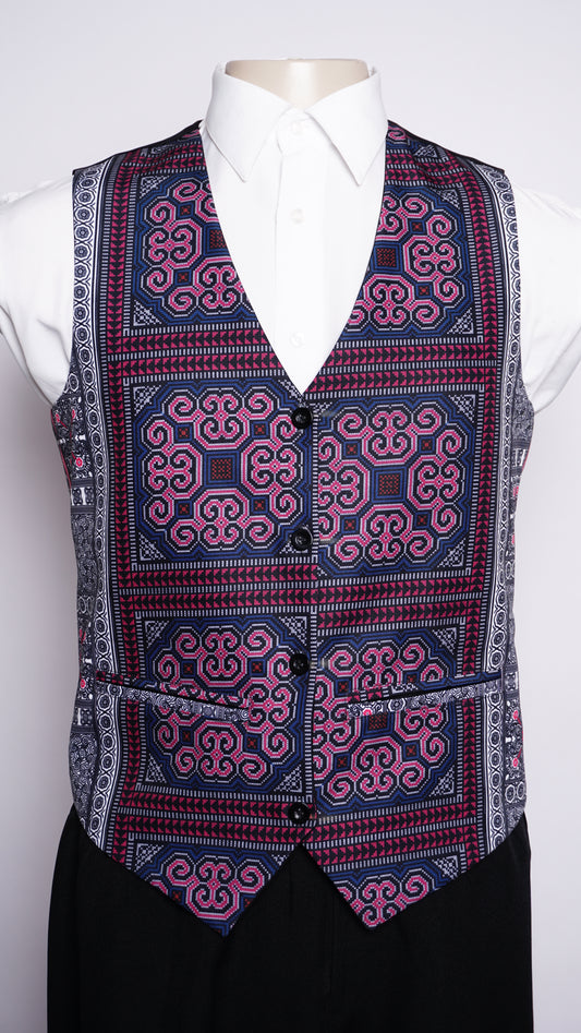 Printed Hmong Qwj Vest