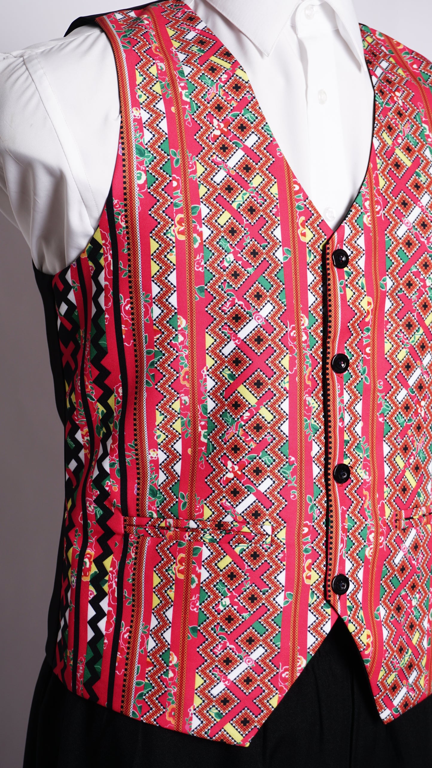 Printed Hmong Floral X Vest