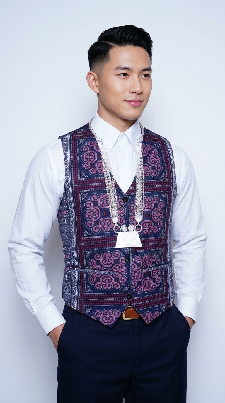 Printed Hmong Qwj Vest