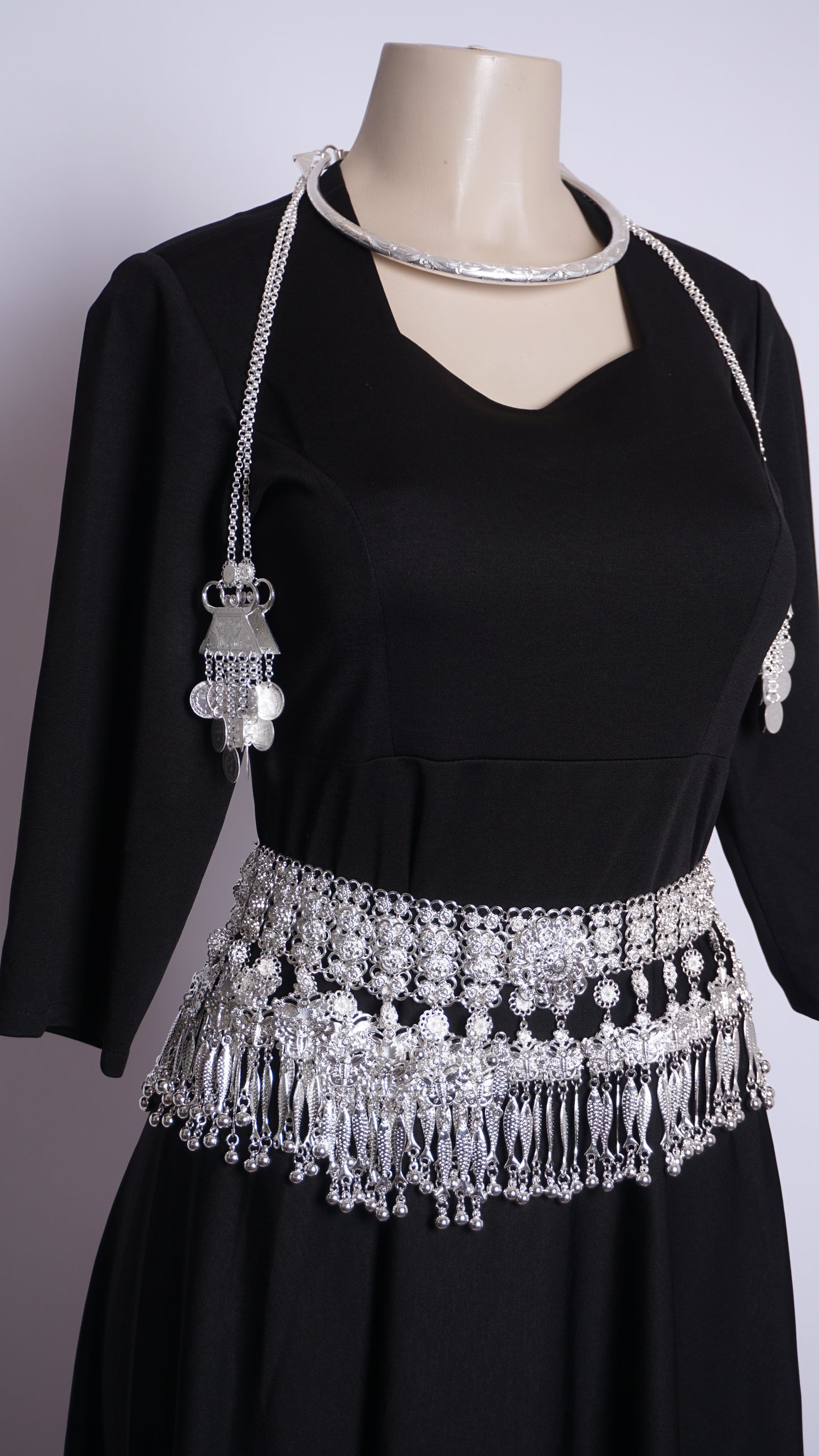 Black Long Sleeves Maxi Dress