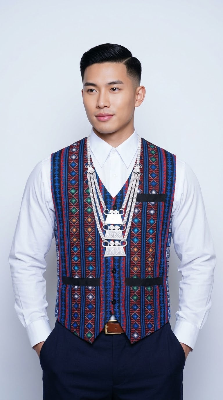 Printed Hmong Vest Sun