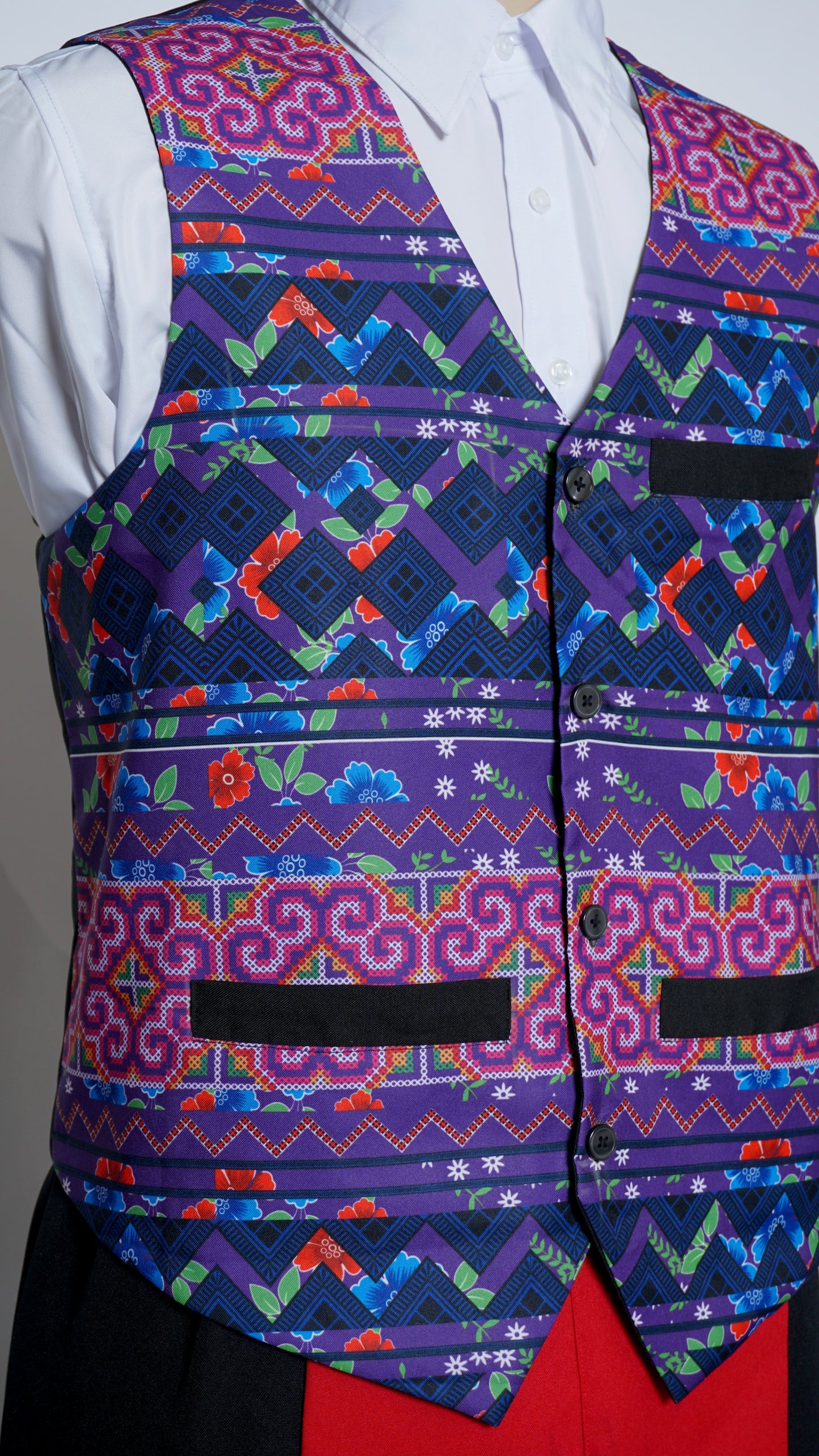Printed Blue/Purple Vest