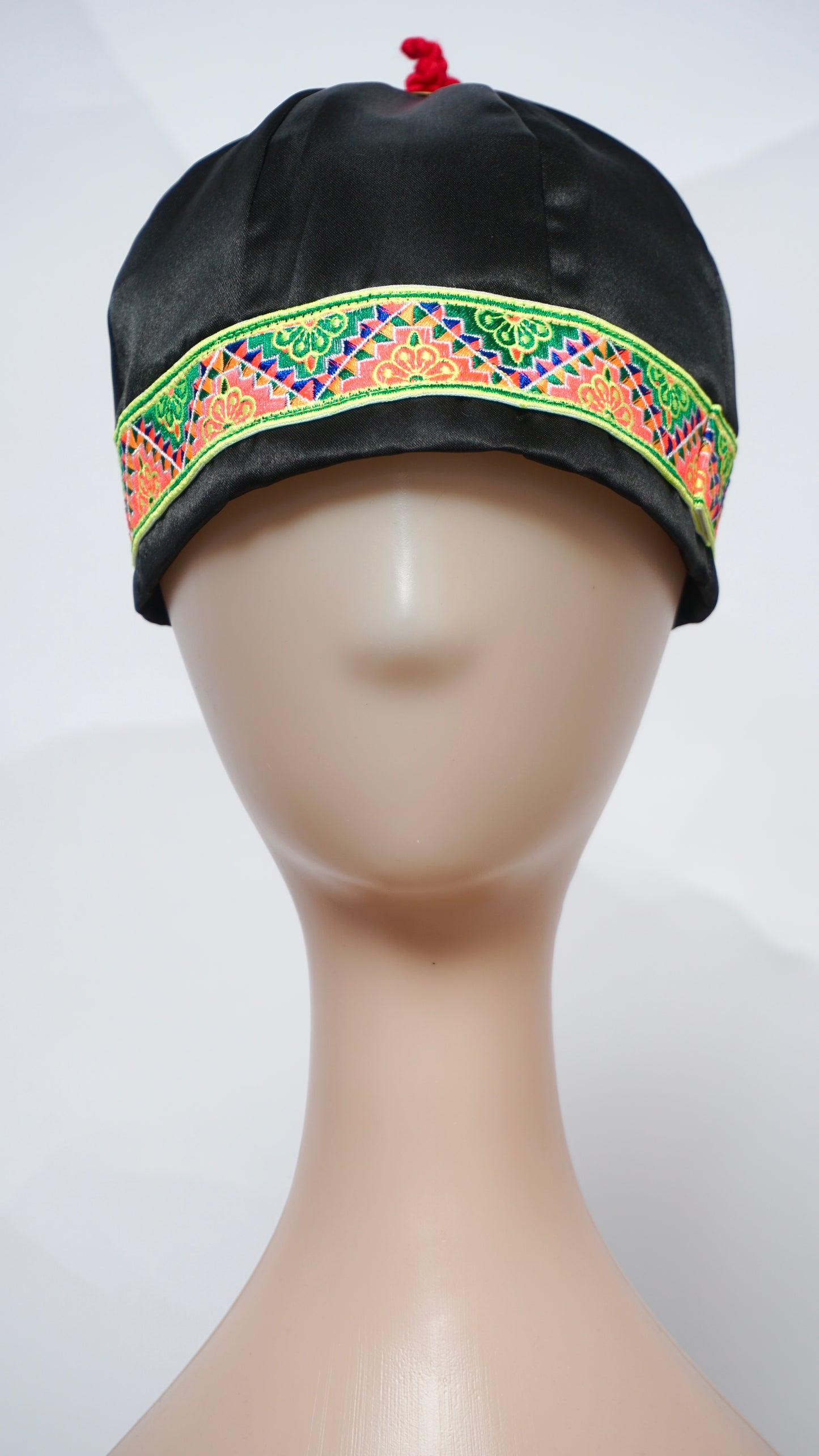 Hmong Hat-Green/Pink (24")