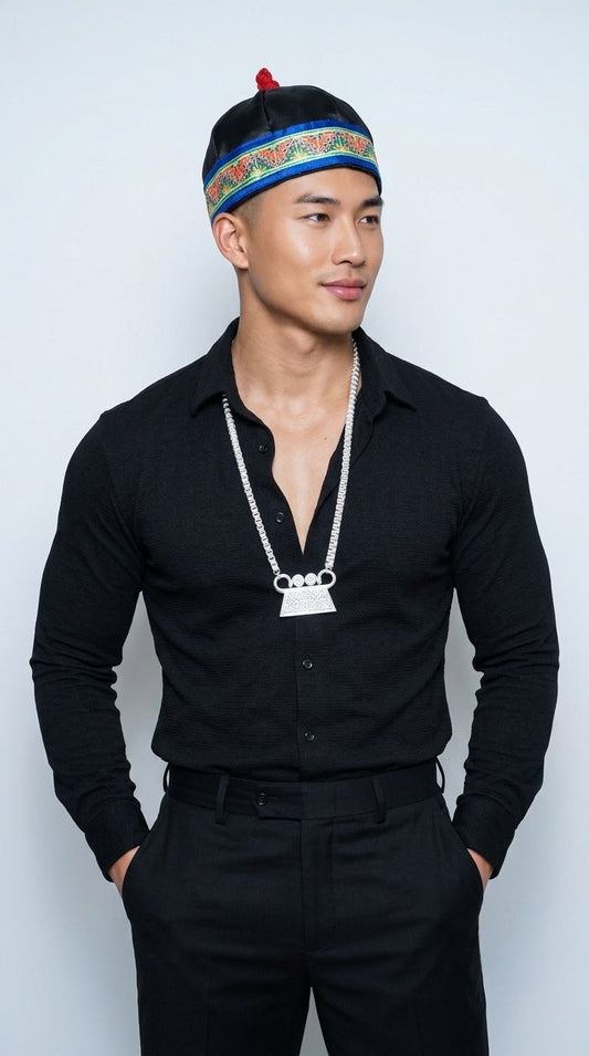 Hmong Hat Plain Black