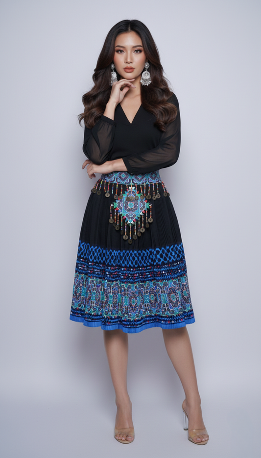 Printed Skirt Light Blue (36x26)