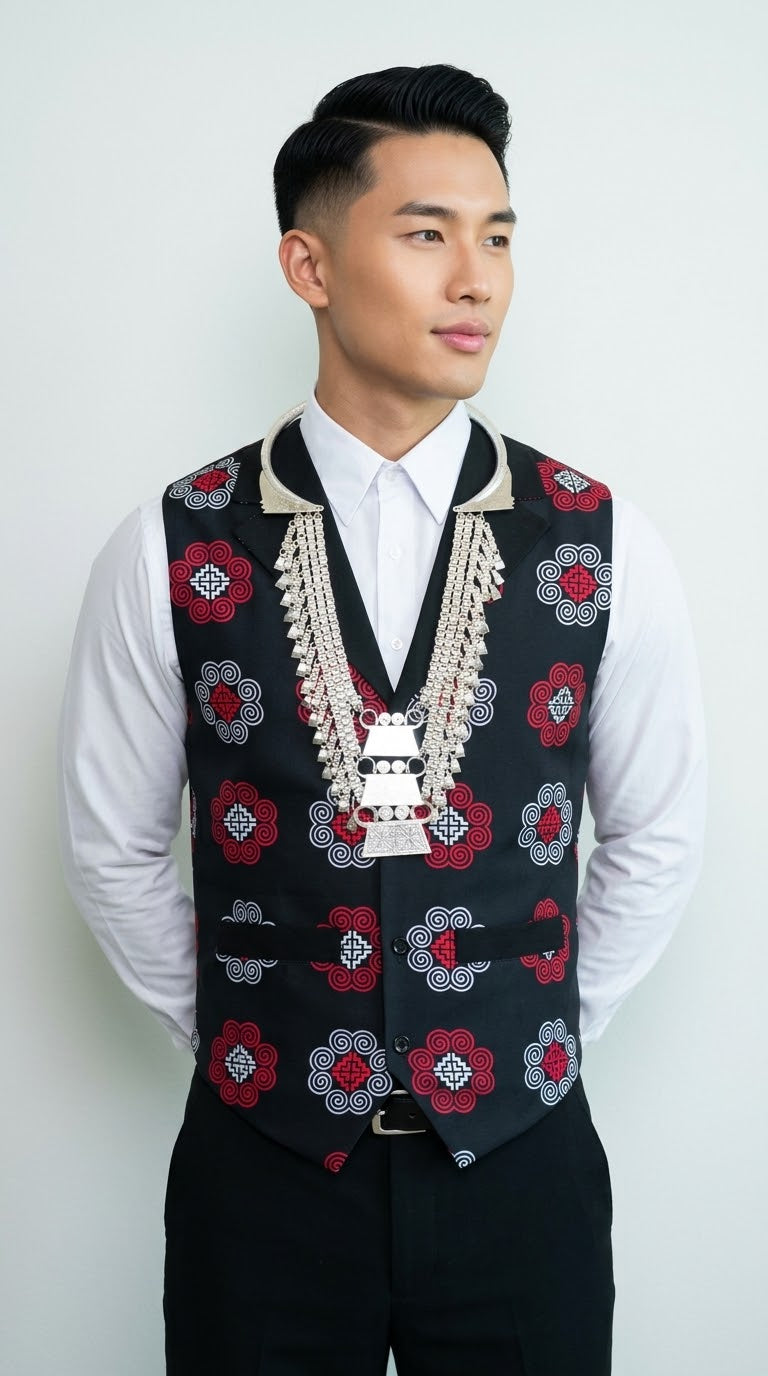 Printed Hmong Vest