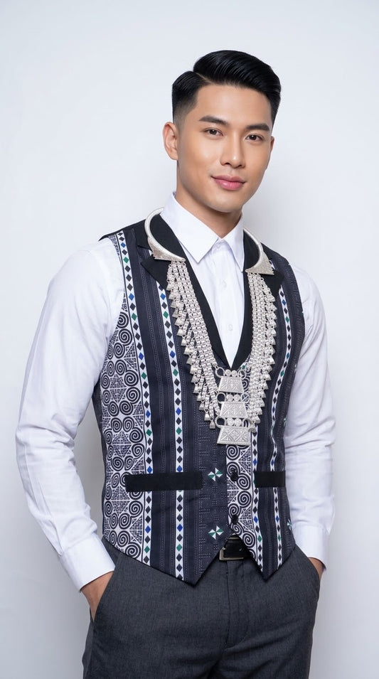 Printed Hmong Vest Qwj