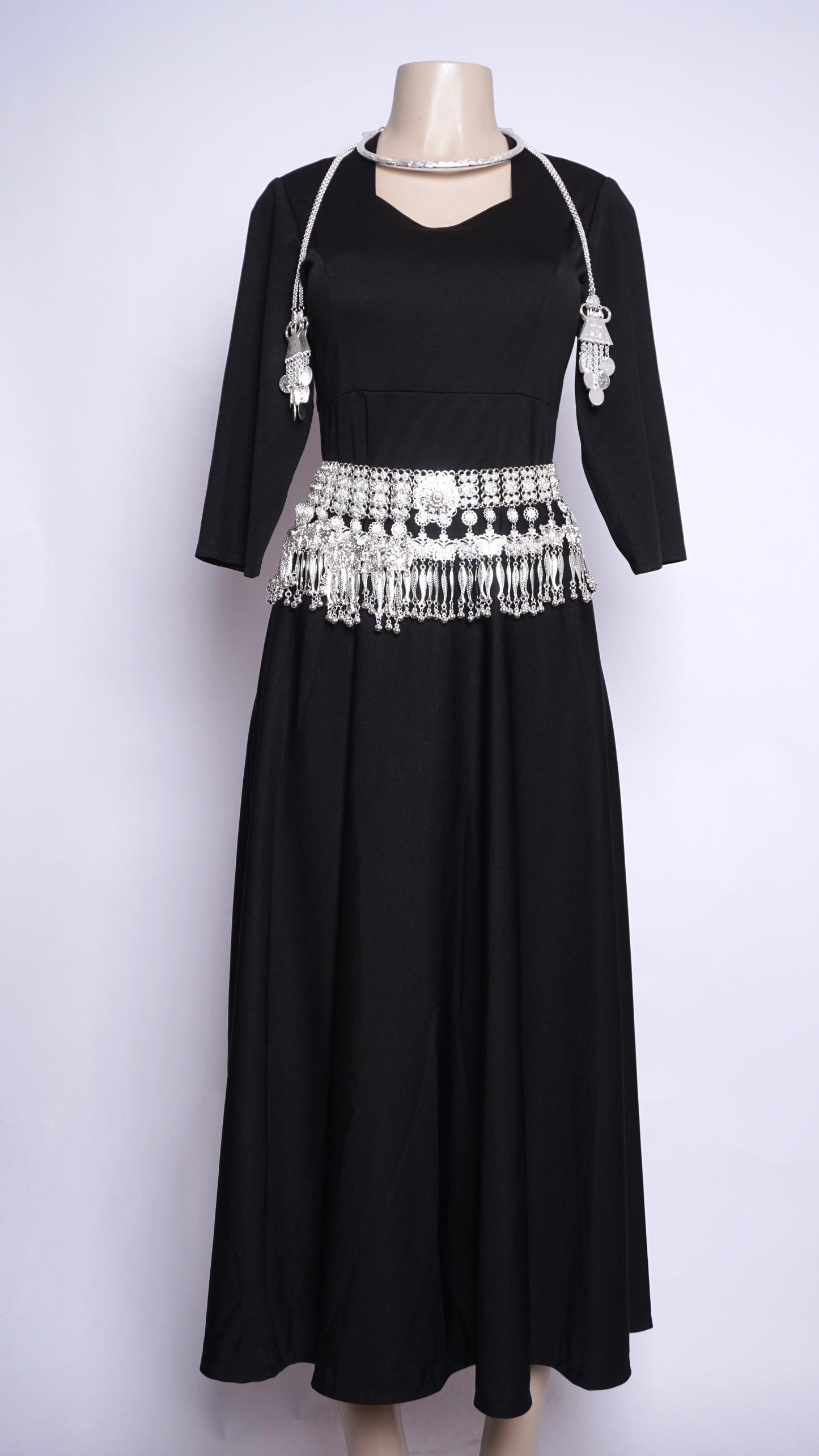 Black Long Sleeves Maxi Dress