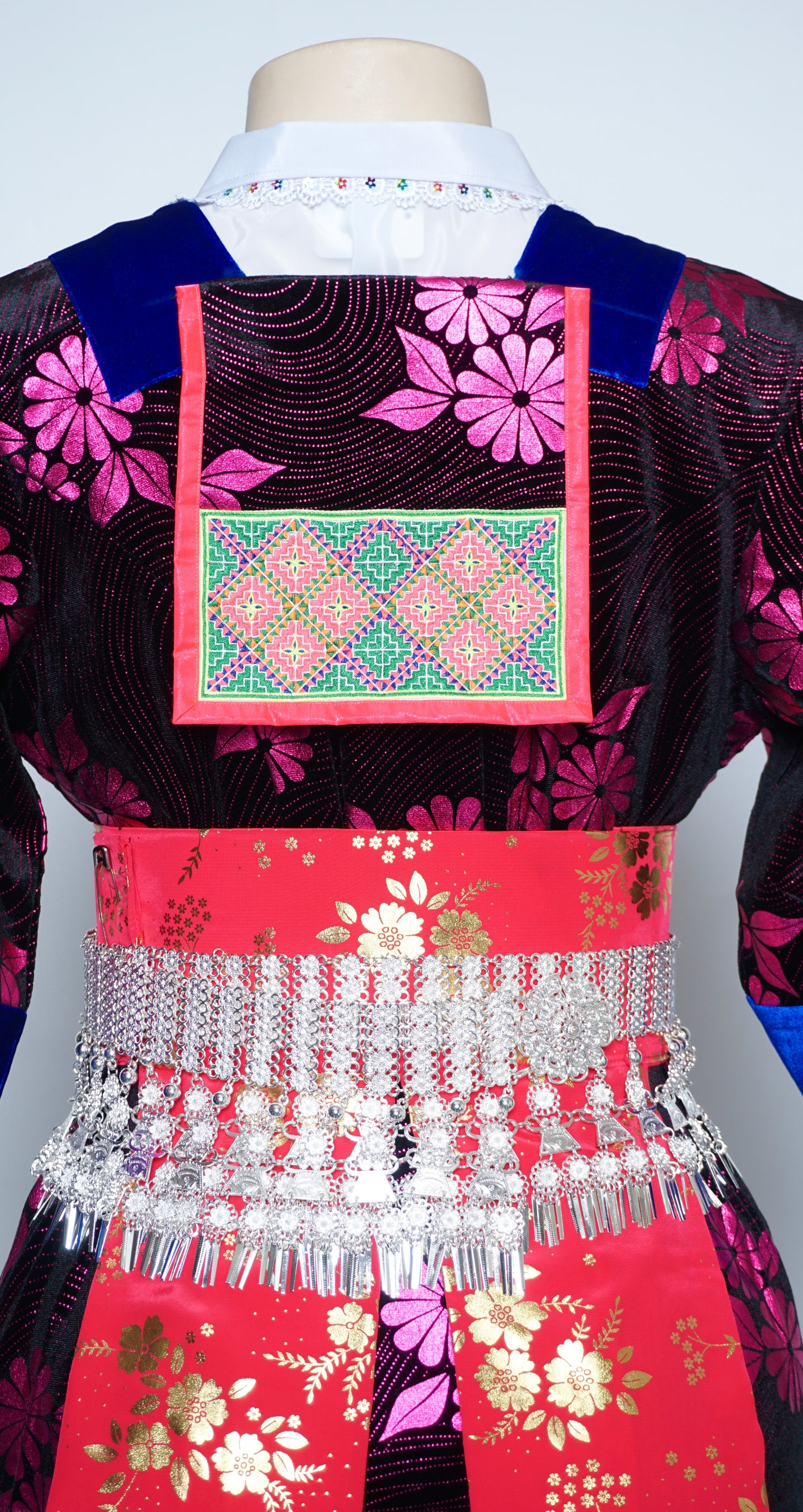 Hmong Xeev Pink Floral Velvet