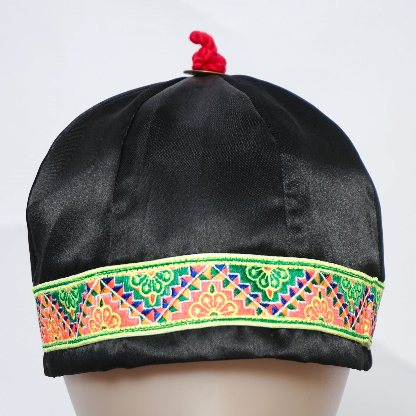 Hmong Hat-Green/Pink (24")