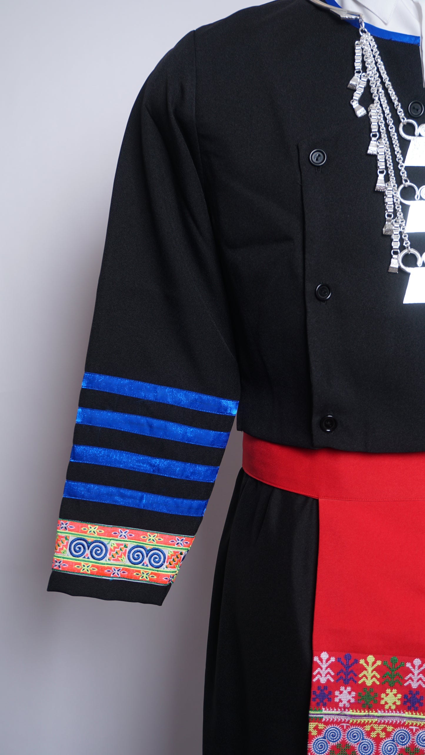 Men Hmong Txaij Set-Neon Pink Trim (44")
