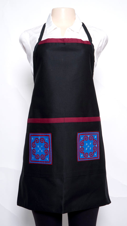 Maroon/Blue Apron