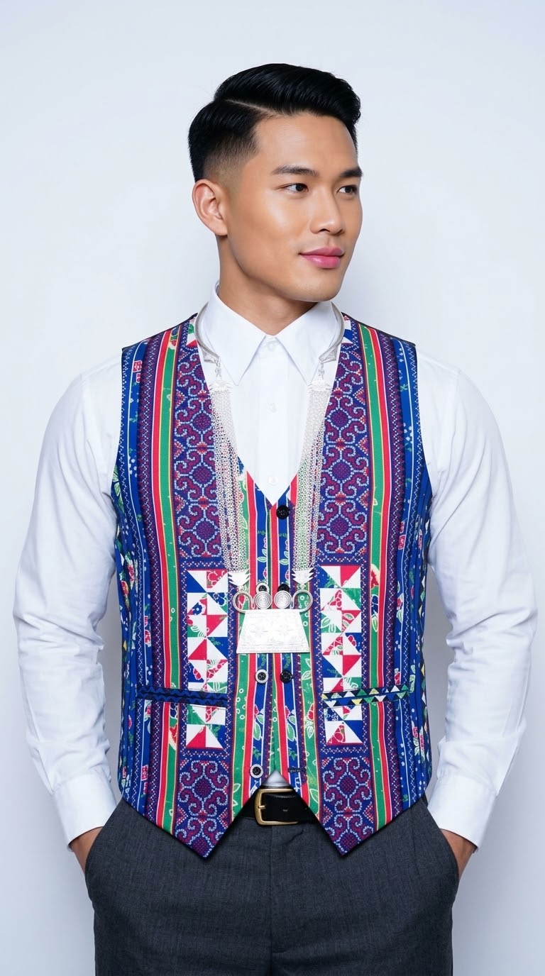 Printed Hmong Vest