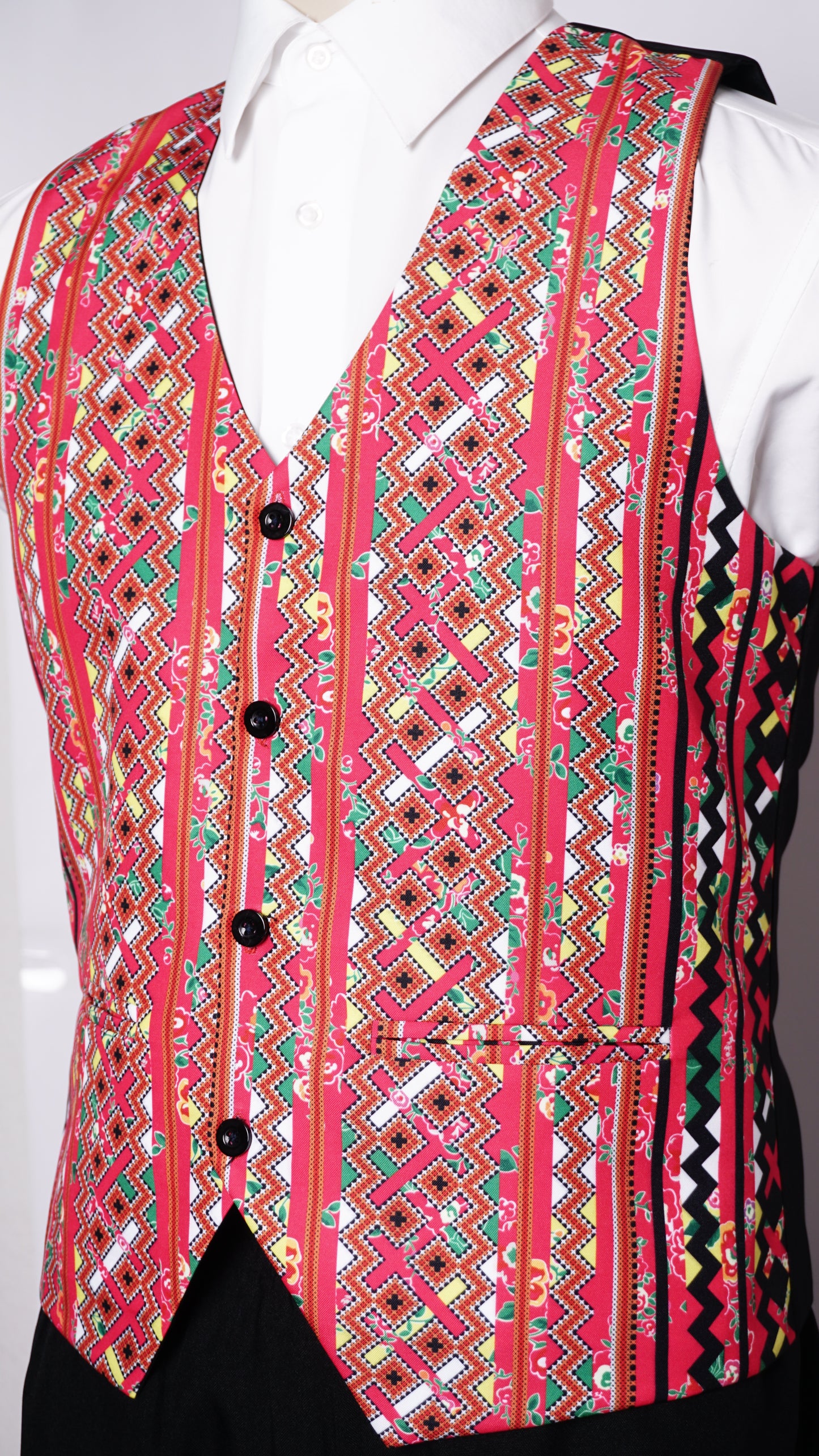 Printed Hmong Floral X Vest